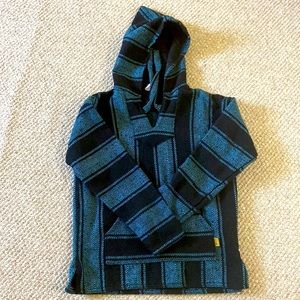 Hoodie- black and light blue